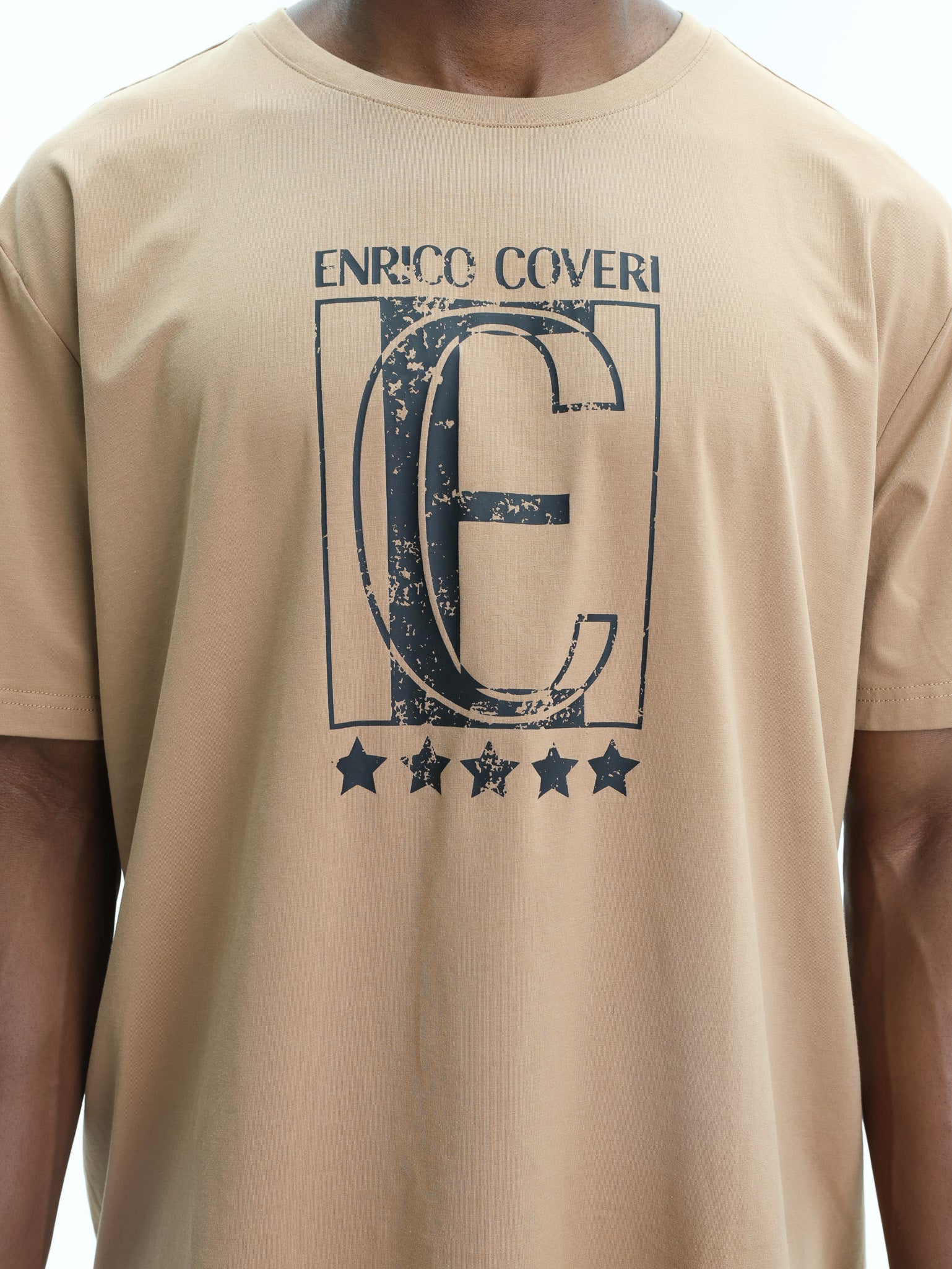 Enrico T-Shirt Center Block Logo Brown